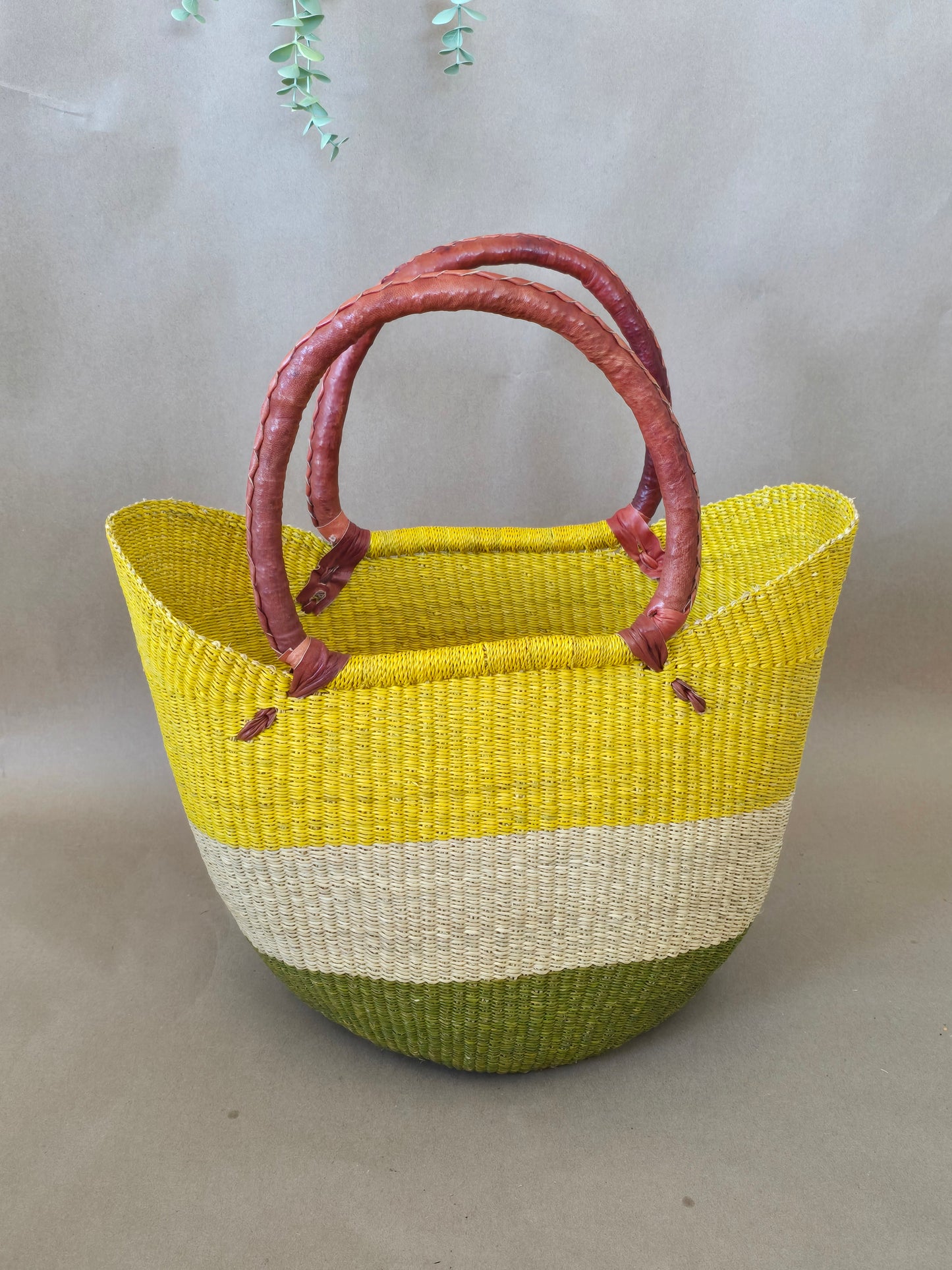 Large U shopper basket yellow &Tam