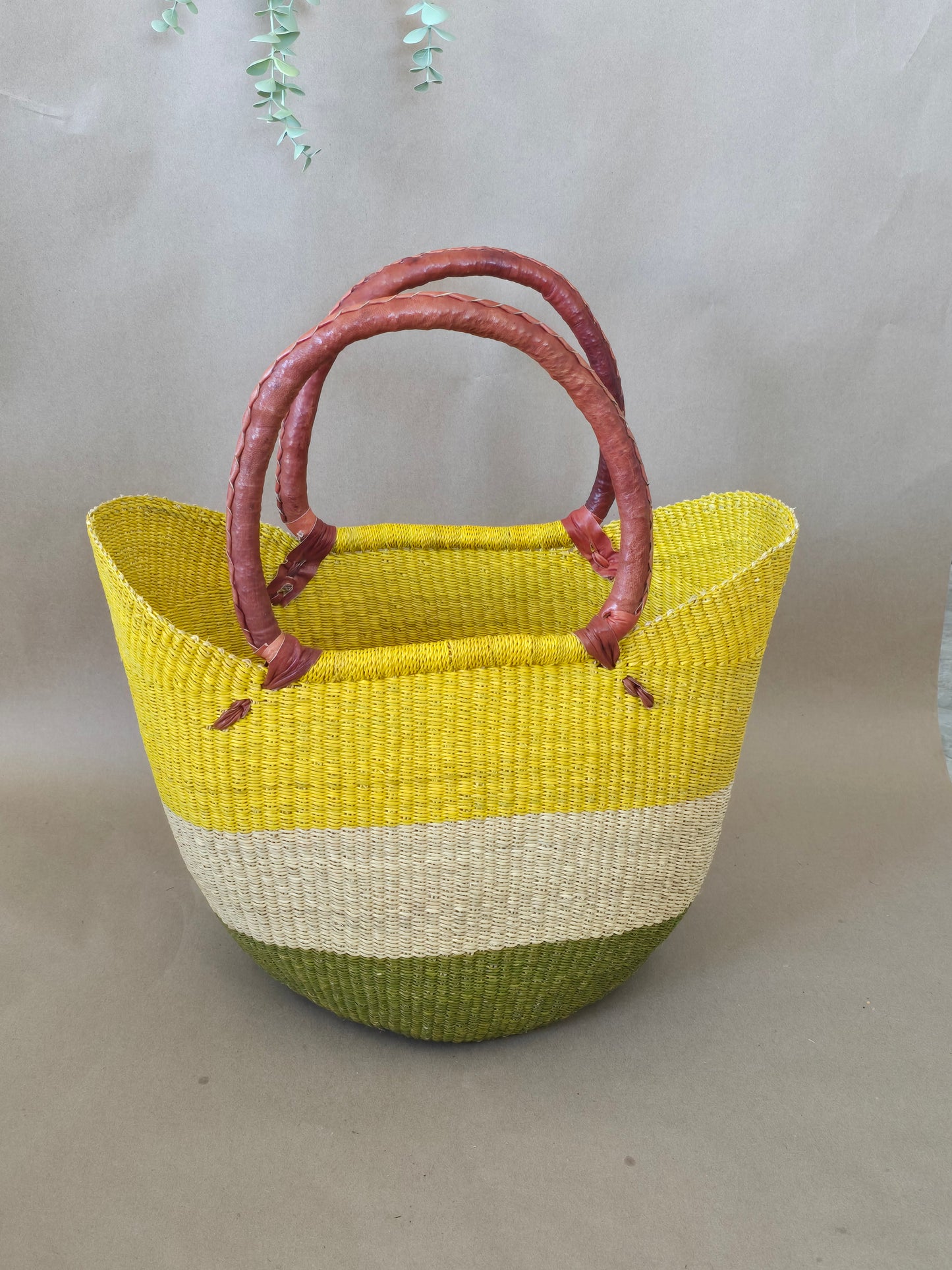 Large U shopper basket yellow &Tam