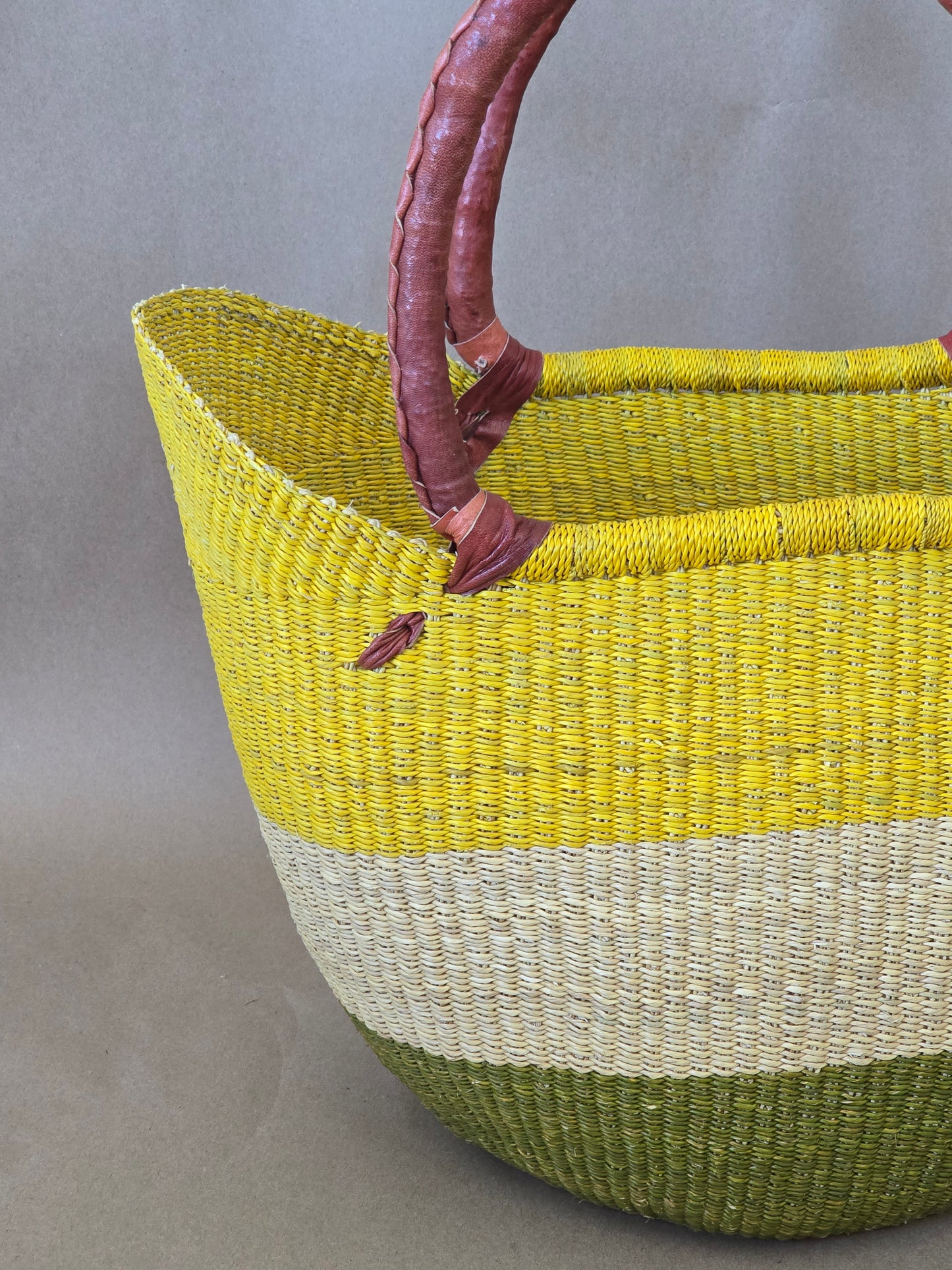 Large U shopper basket yellow &Tam
