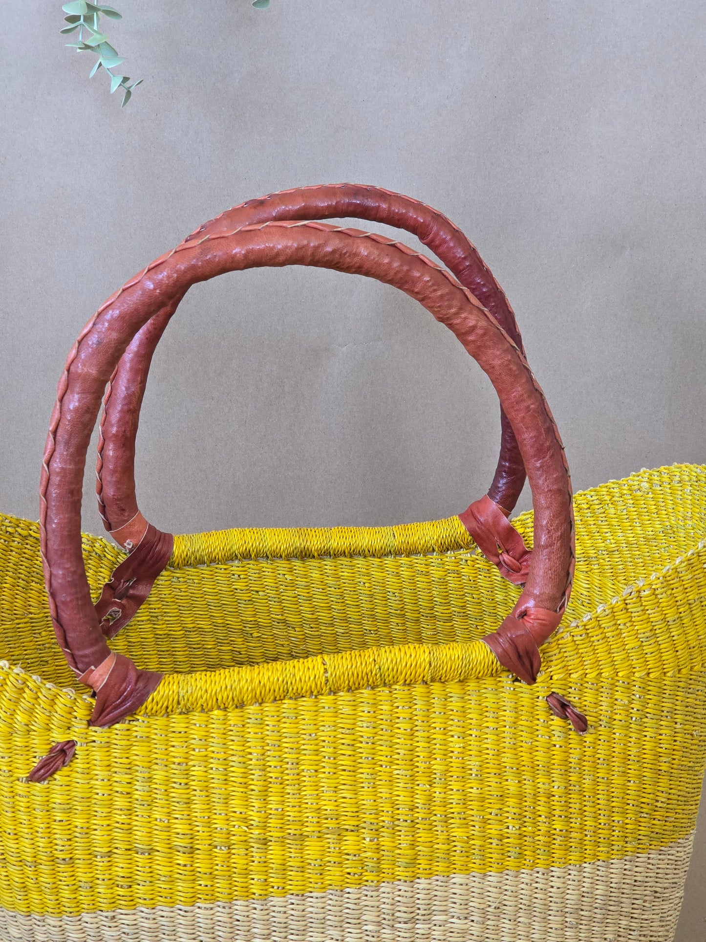 Large U shopper basket yellow &Tam