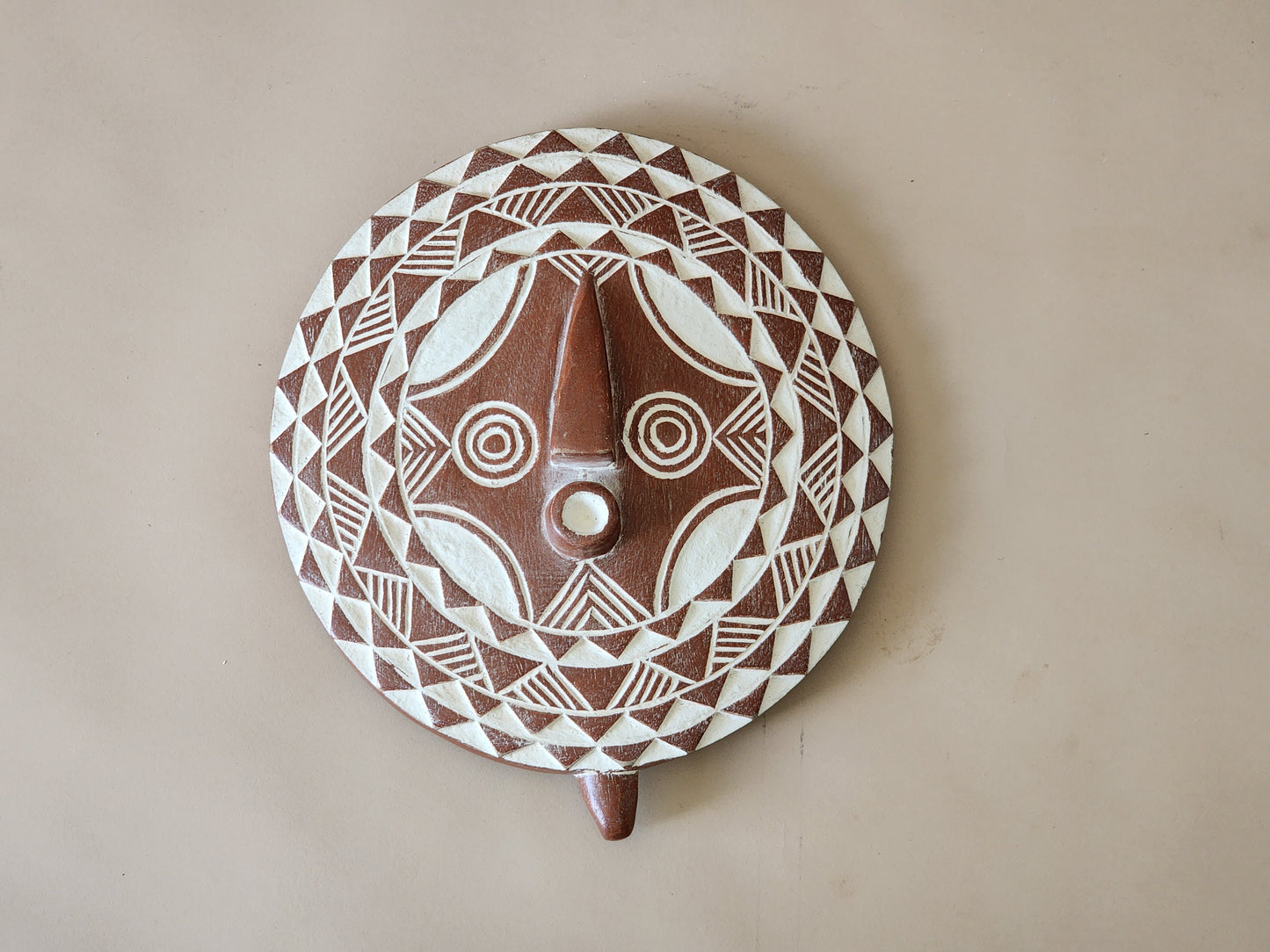 African boho sun mask/ African wood Mask