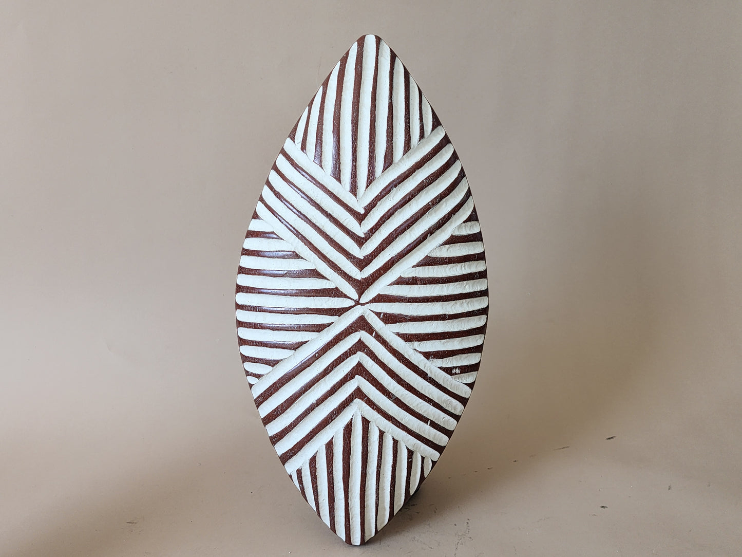 African Carved Wood Shield 27 inches/ 70cm