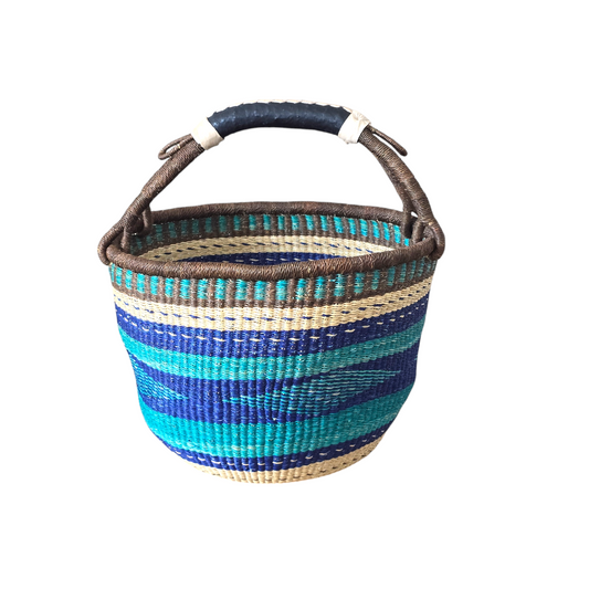 Round handmade storage basket